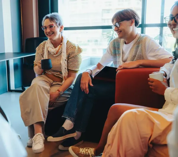 A group of students enjoying coffee together